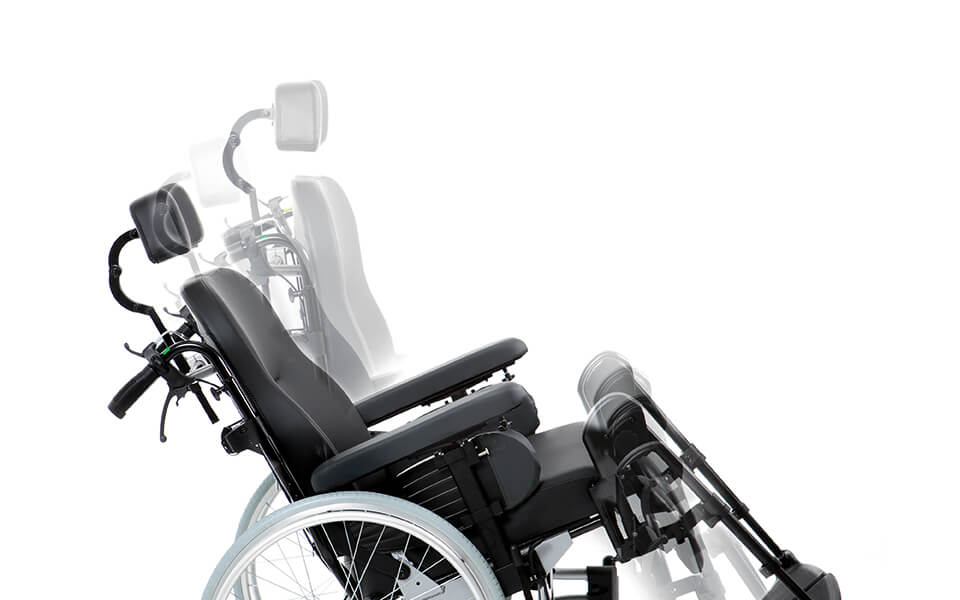 Winkelverstellbarer Rollstuhlrücken